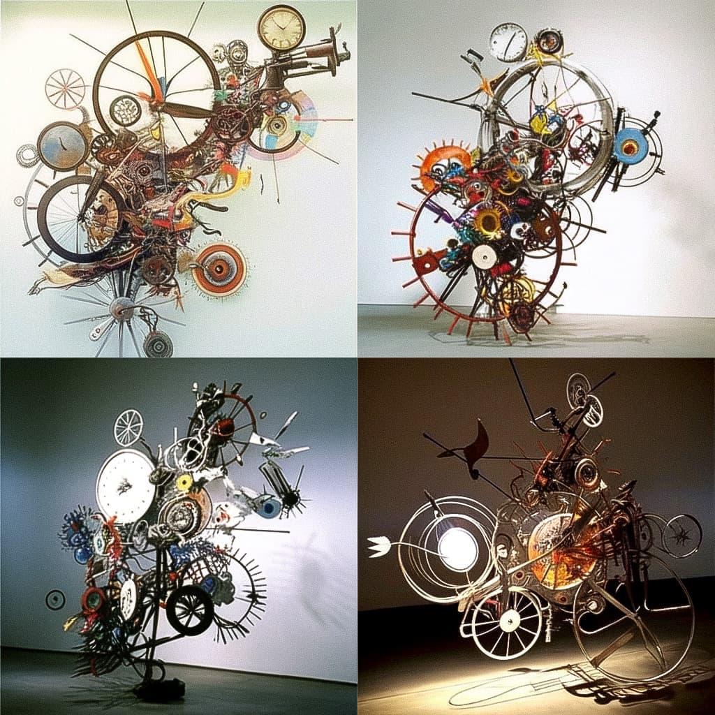 Jean Tinguely style, Midjourney Niji 5, render 1 of 4