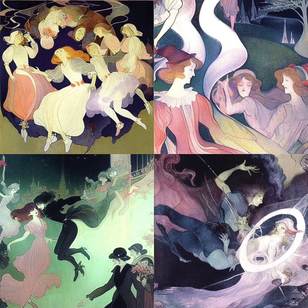 Jeanne Mammen style, Midjourney Niji 4, render 1 of 4