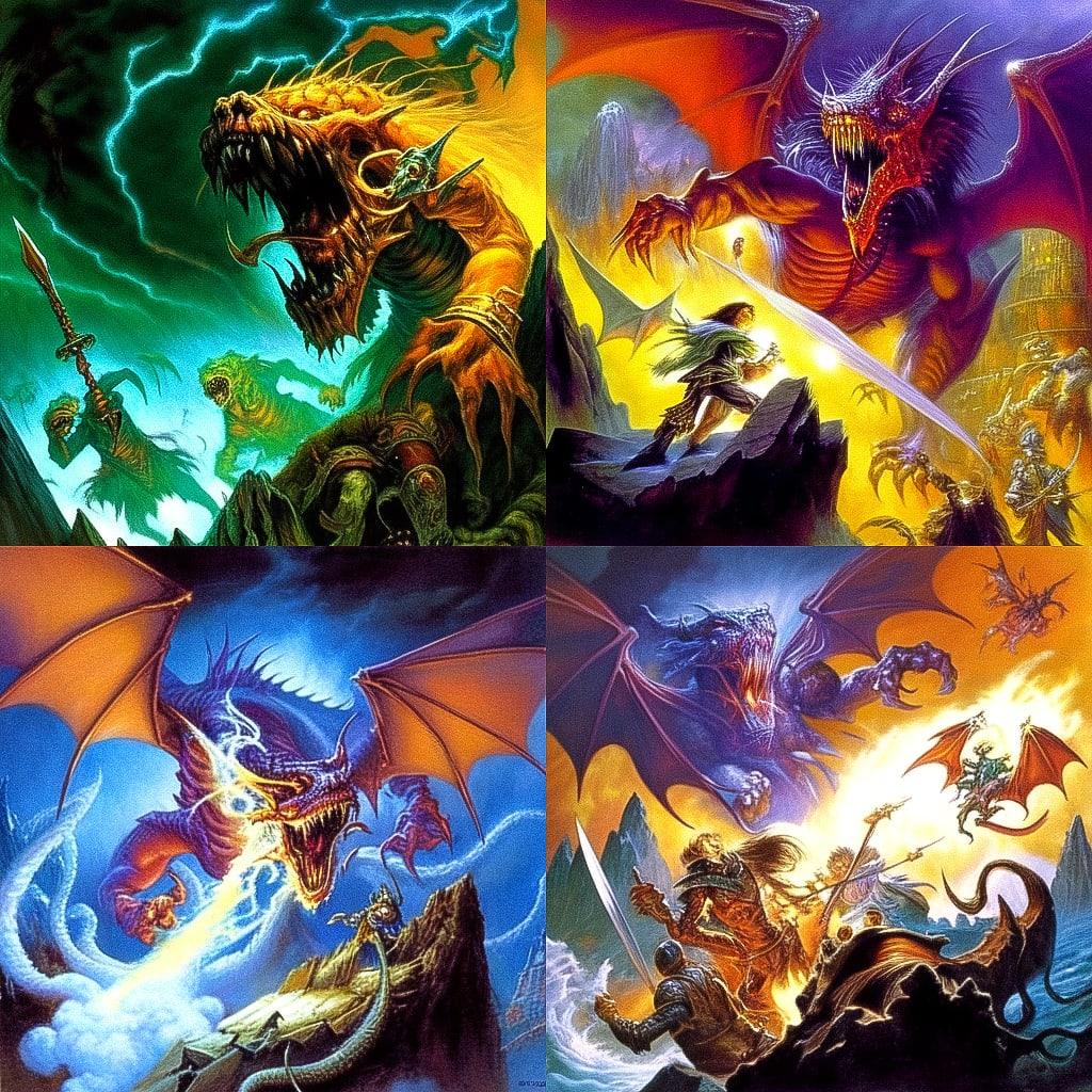 Jeff Easley style, Midjourney Niji 4, render 1 of 4