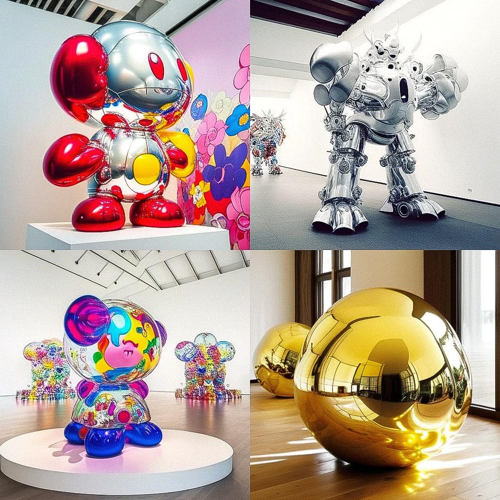 Jeff Koons style, Midjourney Niji 4, render 1 of 4