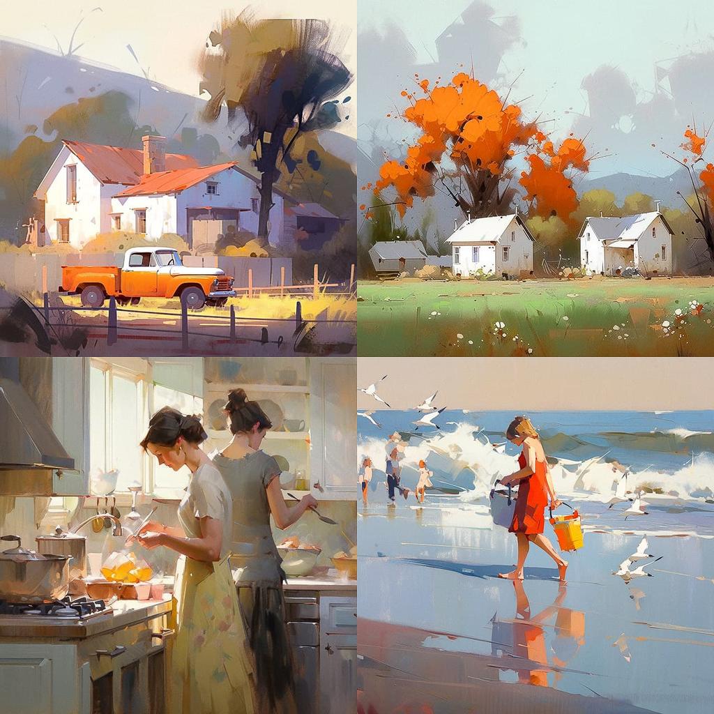 Jeffrey T. Larson style, Midjourney Niji 5, render 1 of 4