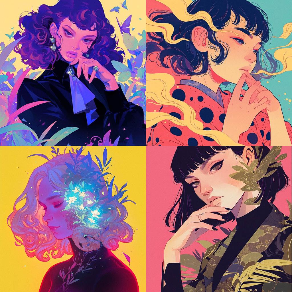 Jen Bartel style, Midjourney Niji 6, render 1 of 4