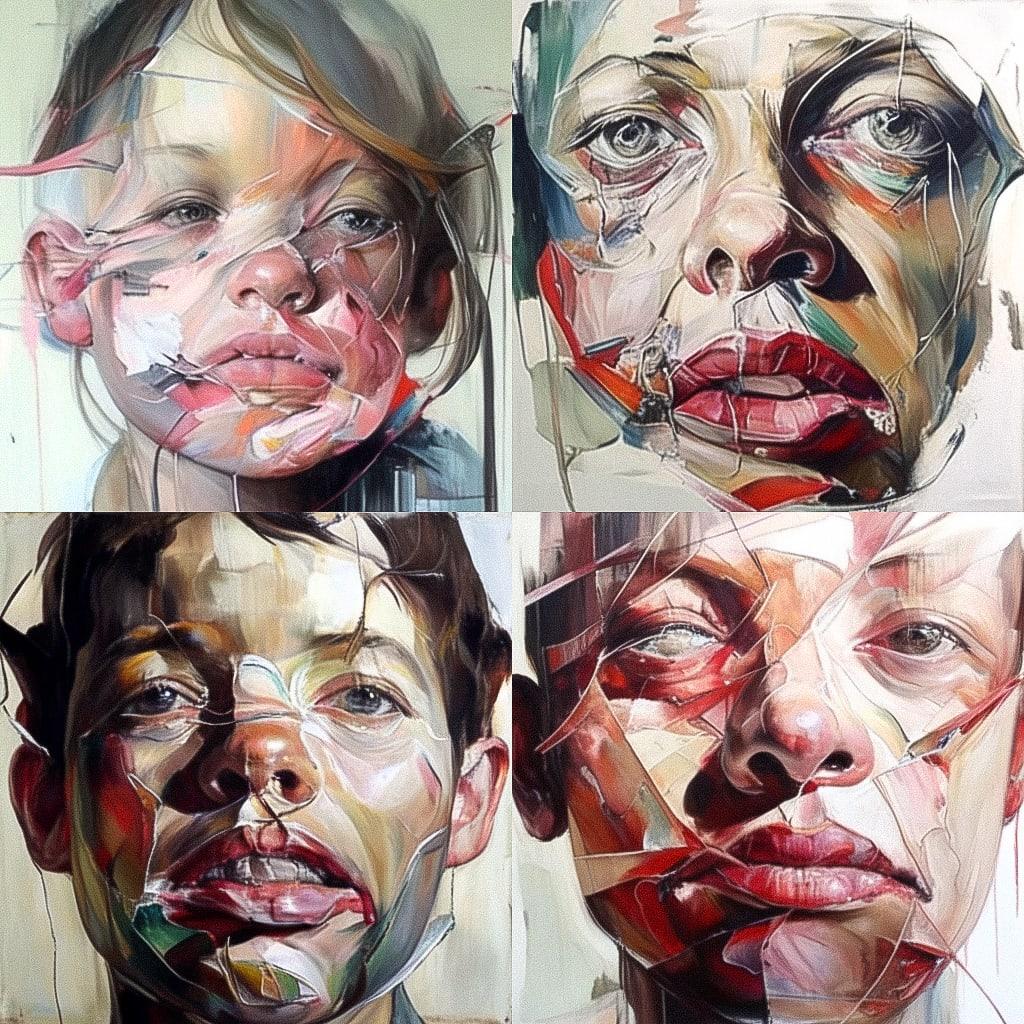 Jenny Saville style, Midjourney Niji 4, render 1 of 4