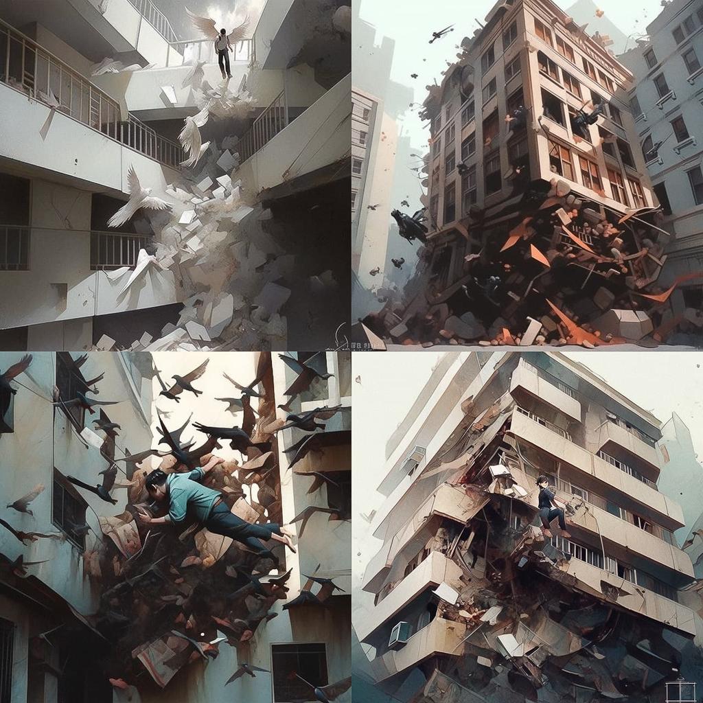 Jeremy Geddes style, Midjourney Niji 5, render 1 of 4