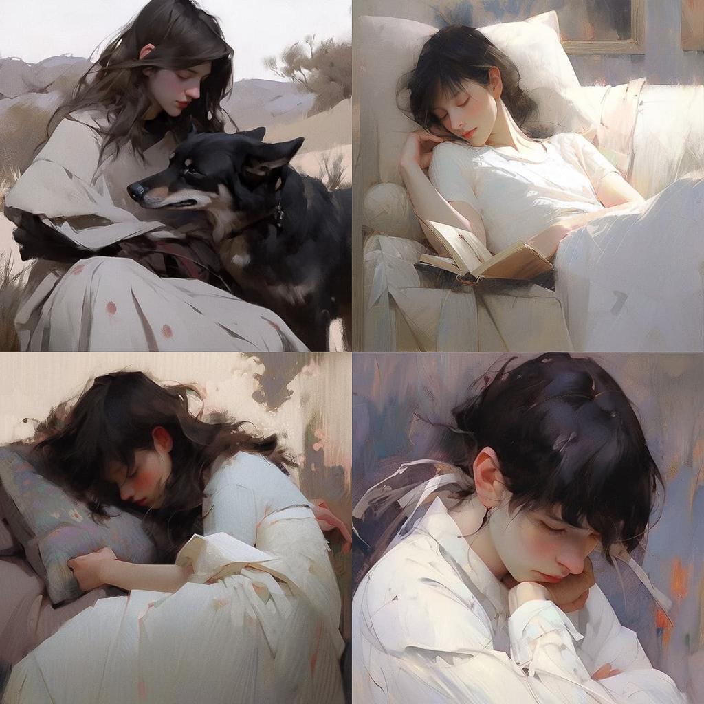 Jeremy Lipking style, Midjourney Niji 5, render 1 of 4