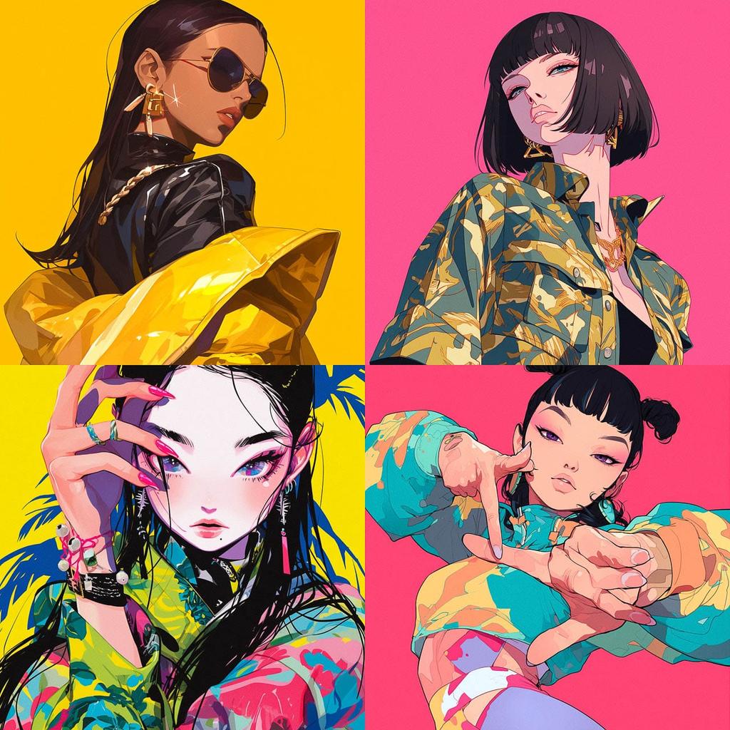 Jeremy Scott style, Midjourney Niji 6, render 1 of 4