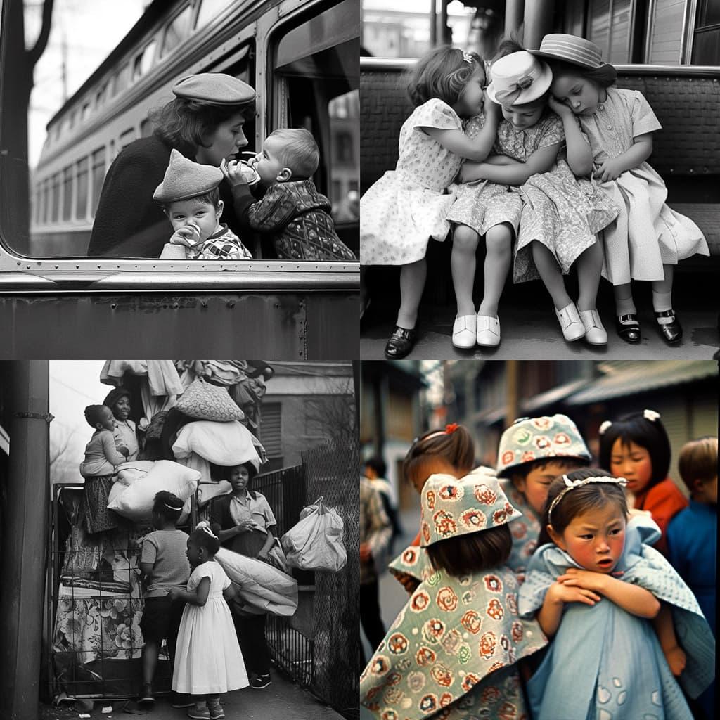 Jill Freedman style, Midjourney Niji 5, render 1 of 4