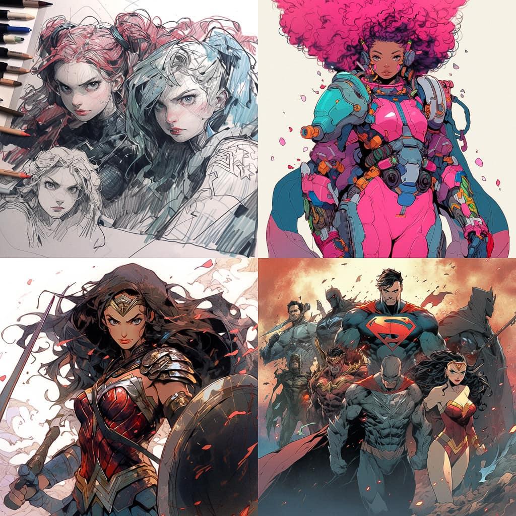 Jim Lee style, Midjourney Niji 5, render 1 of 4