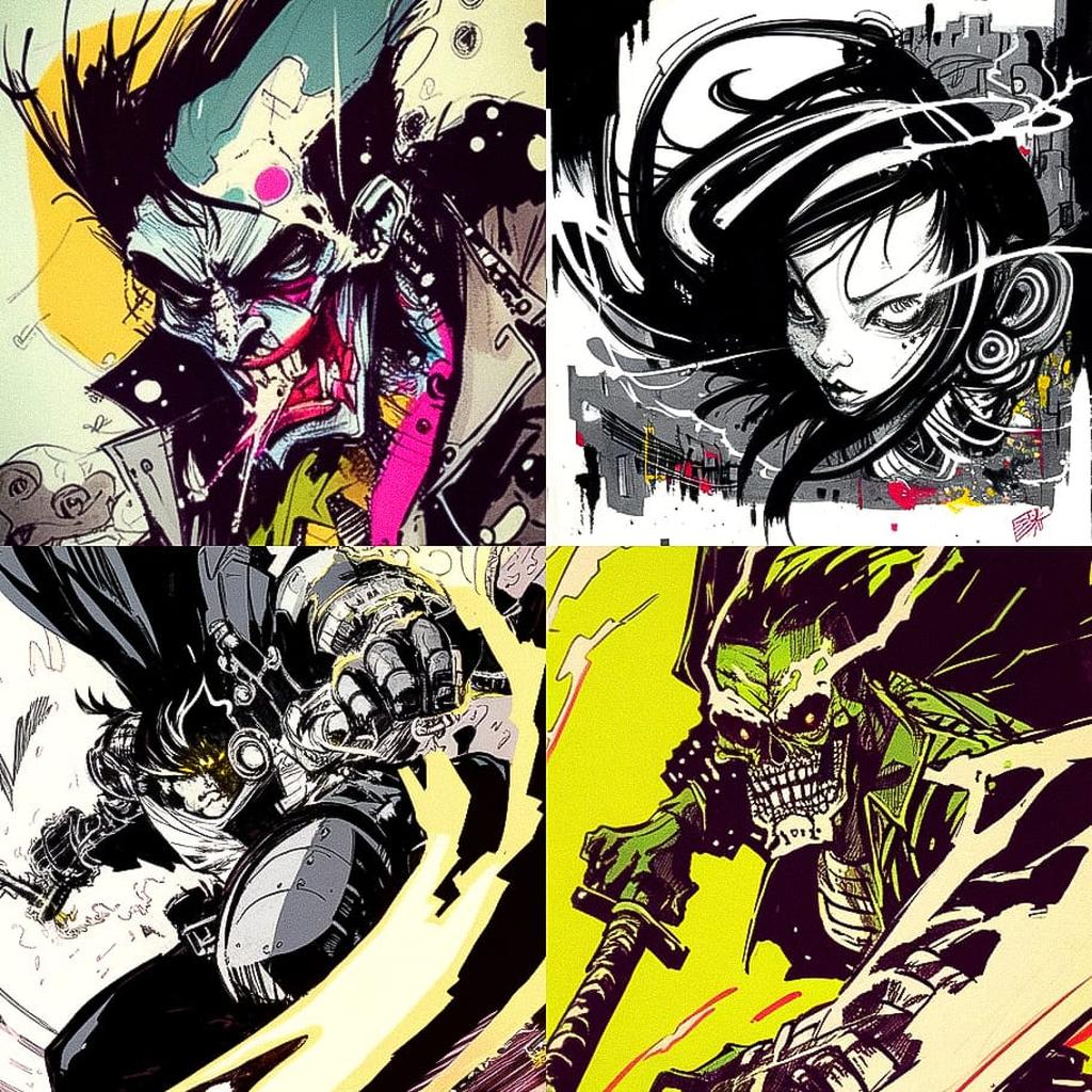 Jim Mahfood style, Midjourney Niji 4, render 1 of 4