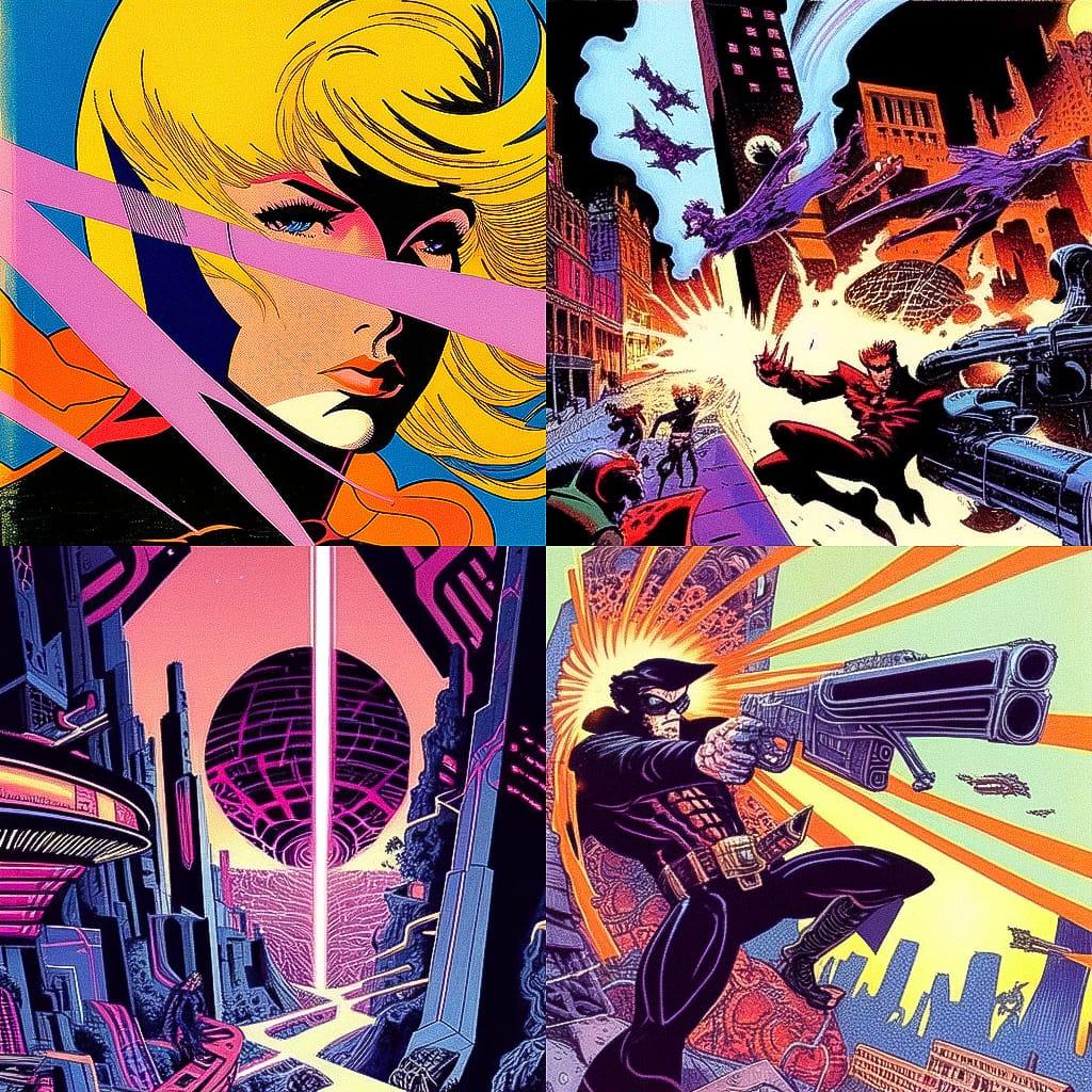 Jim Steranko style, Midjourney Niji 4, render 1 of 4