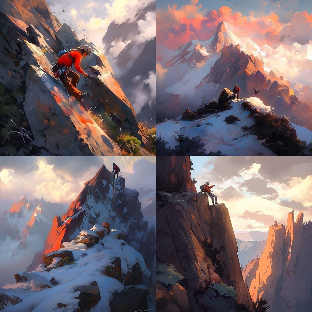 Jimmy Chin style, Midjourney Niji 5, render 1 of 4