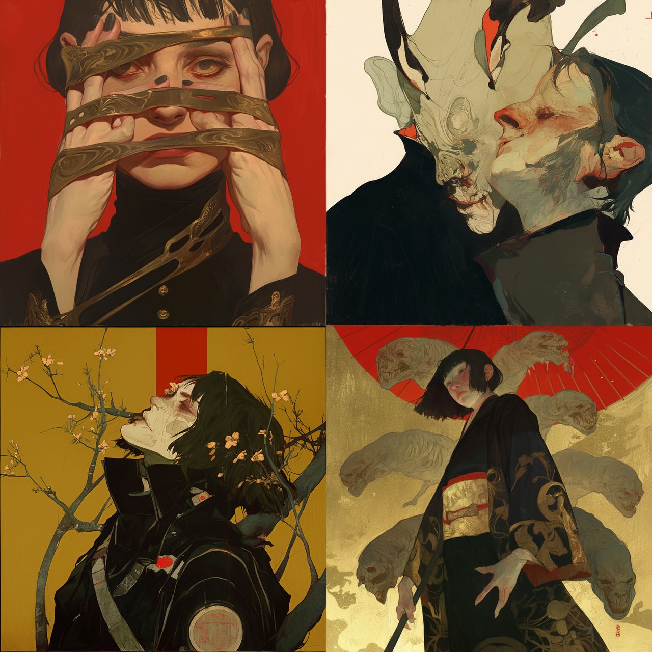 Joao Ruas style, Midjourney Niji 6, render 1 of 4