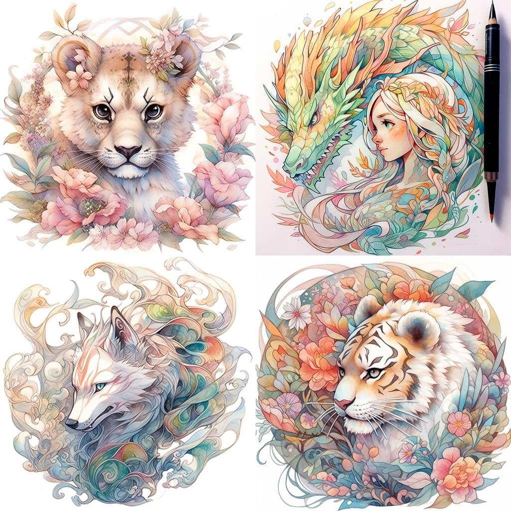 Jody Bergsma style, Midjourney Niji 5, render 1 of 4