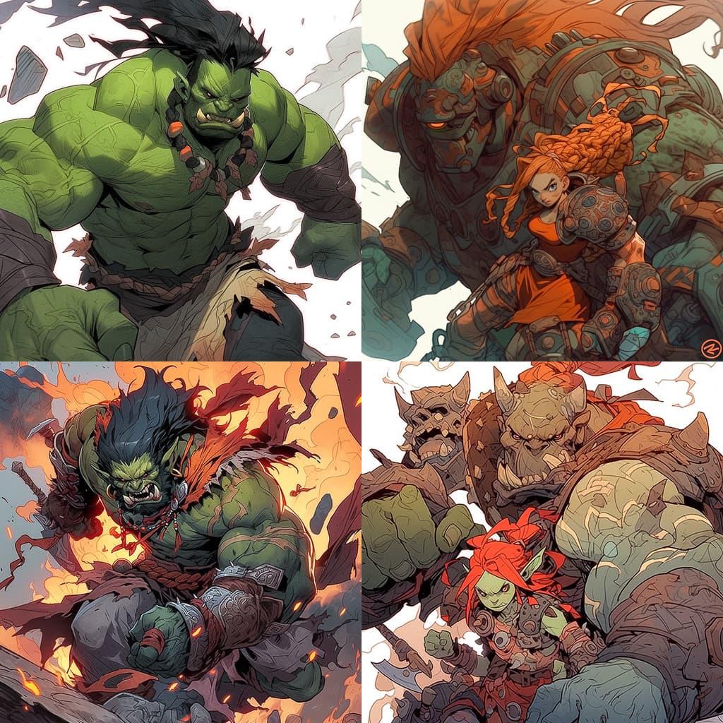 Joe Madureira style, Midjourney Niji 5, render 1 of 4