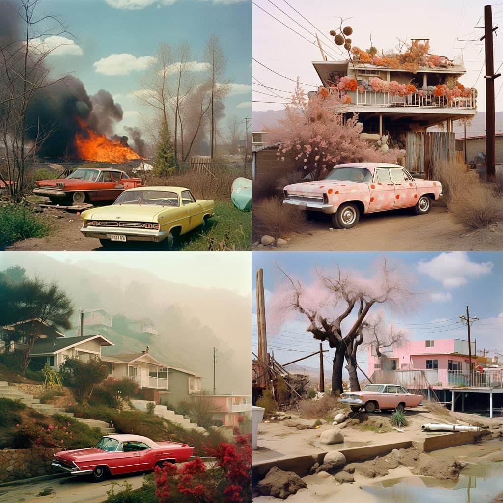 Joel Sternfeld style, Midjourney Niji 5, render 1 of 4