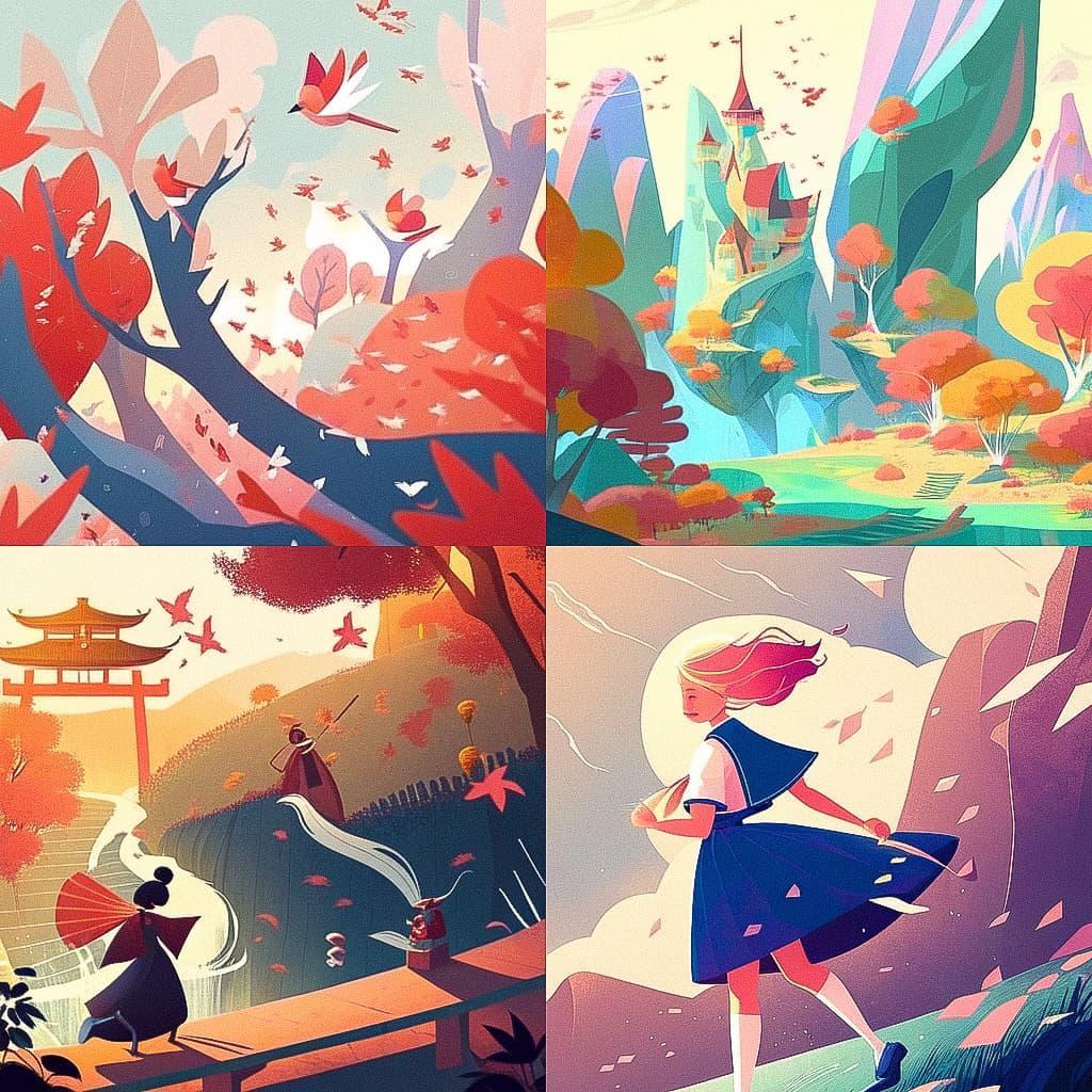 Joey Chou style, Midjourney Niji 4, render 1 of 4