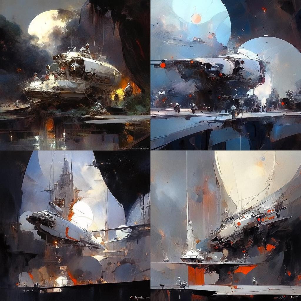 John Berkey style, Midjourney Niji 5, render 1 of 4