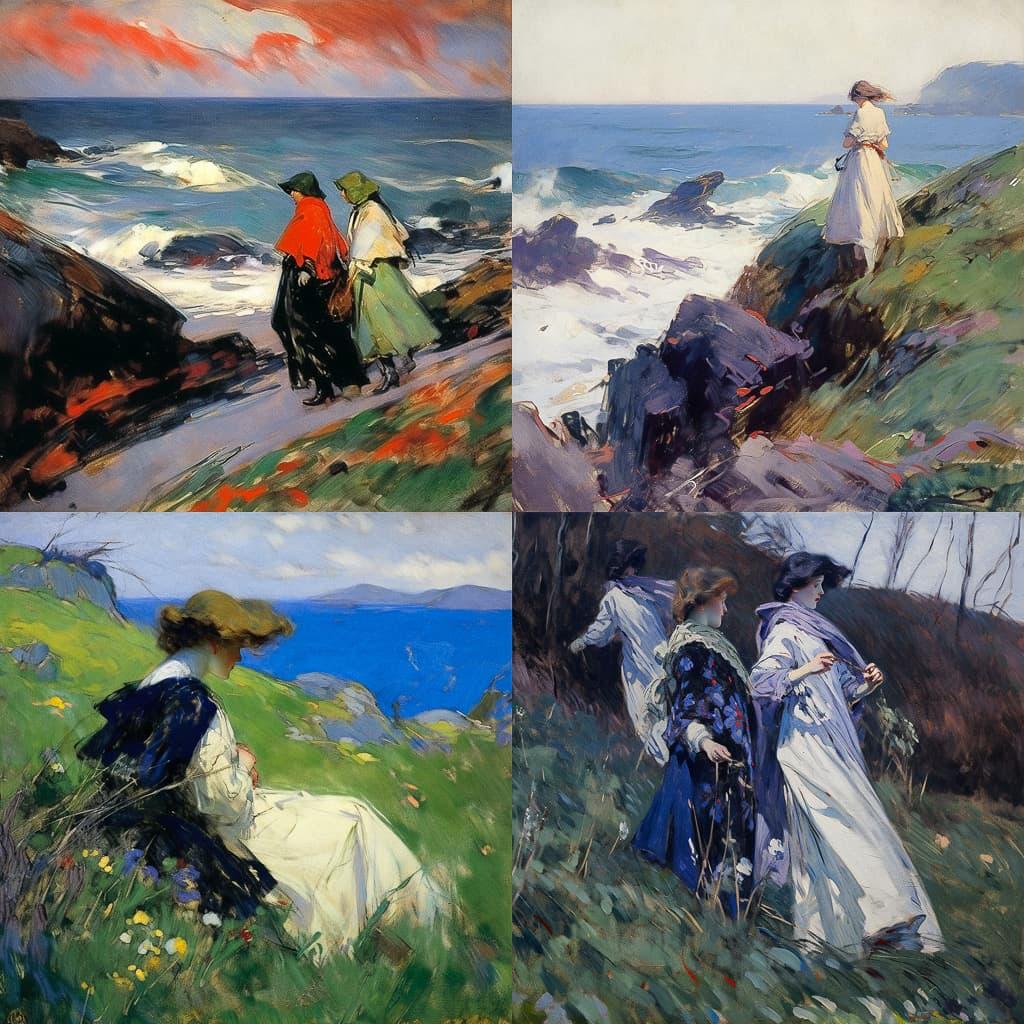 John Butler Yeats style, Midjourney Niji 5, render 1 of 4