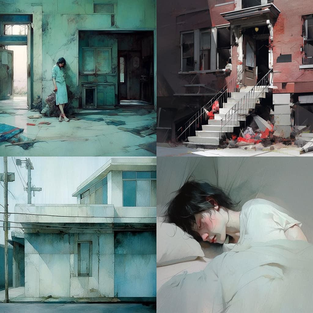 John Divola style, Midjourney Niji 5, render 1 of 4