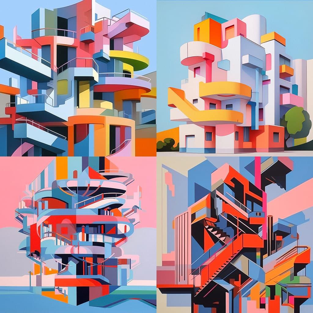 John Hejduk style, Midjourney Niji 5, render 1 of 4