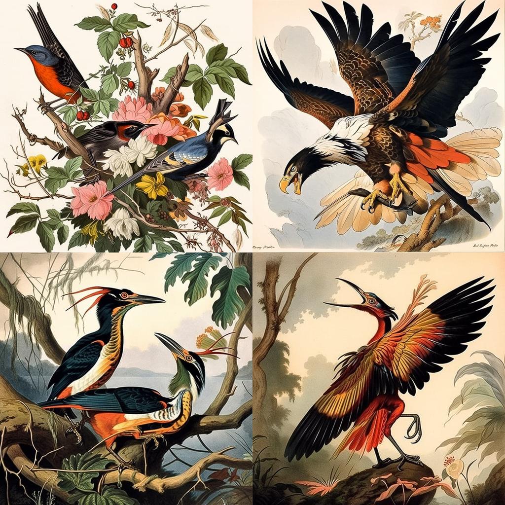 John James Audubon style, Midjourney Niji 5, render 1 of 4