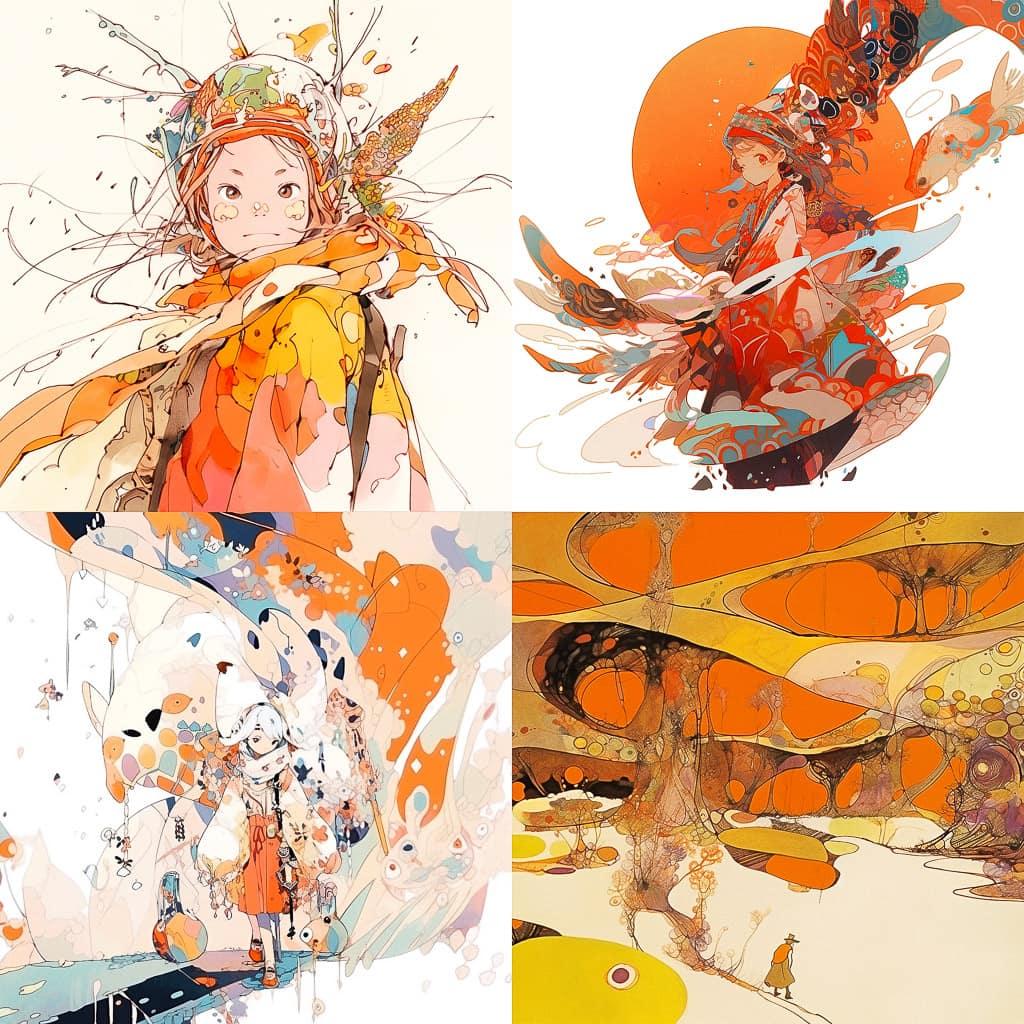 John Olsen style, Midjourney Niji 5, render 1 of 4