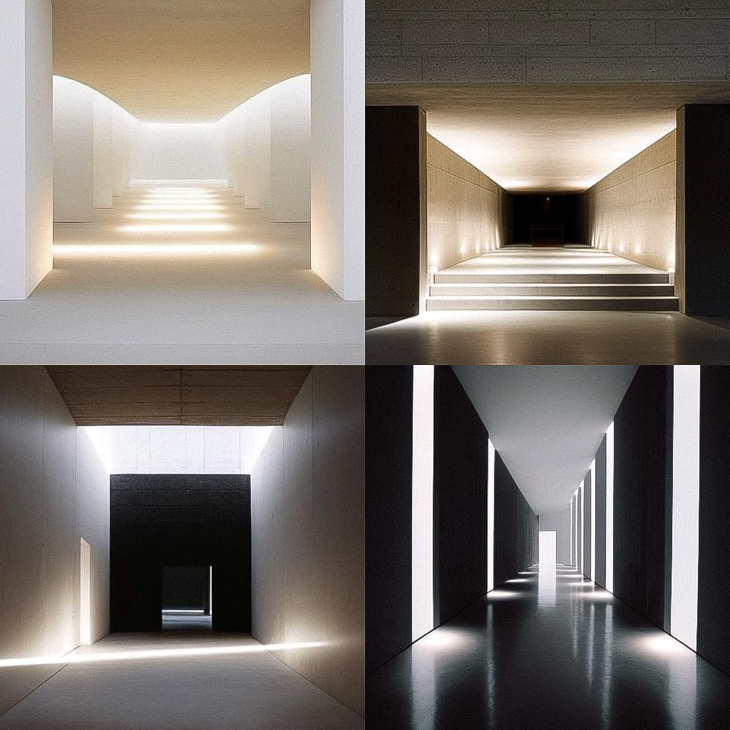 John Pawson style, Midjourney Niji 5, render 1 of 4