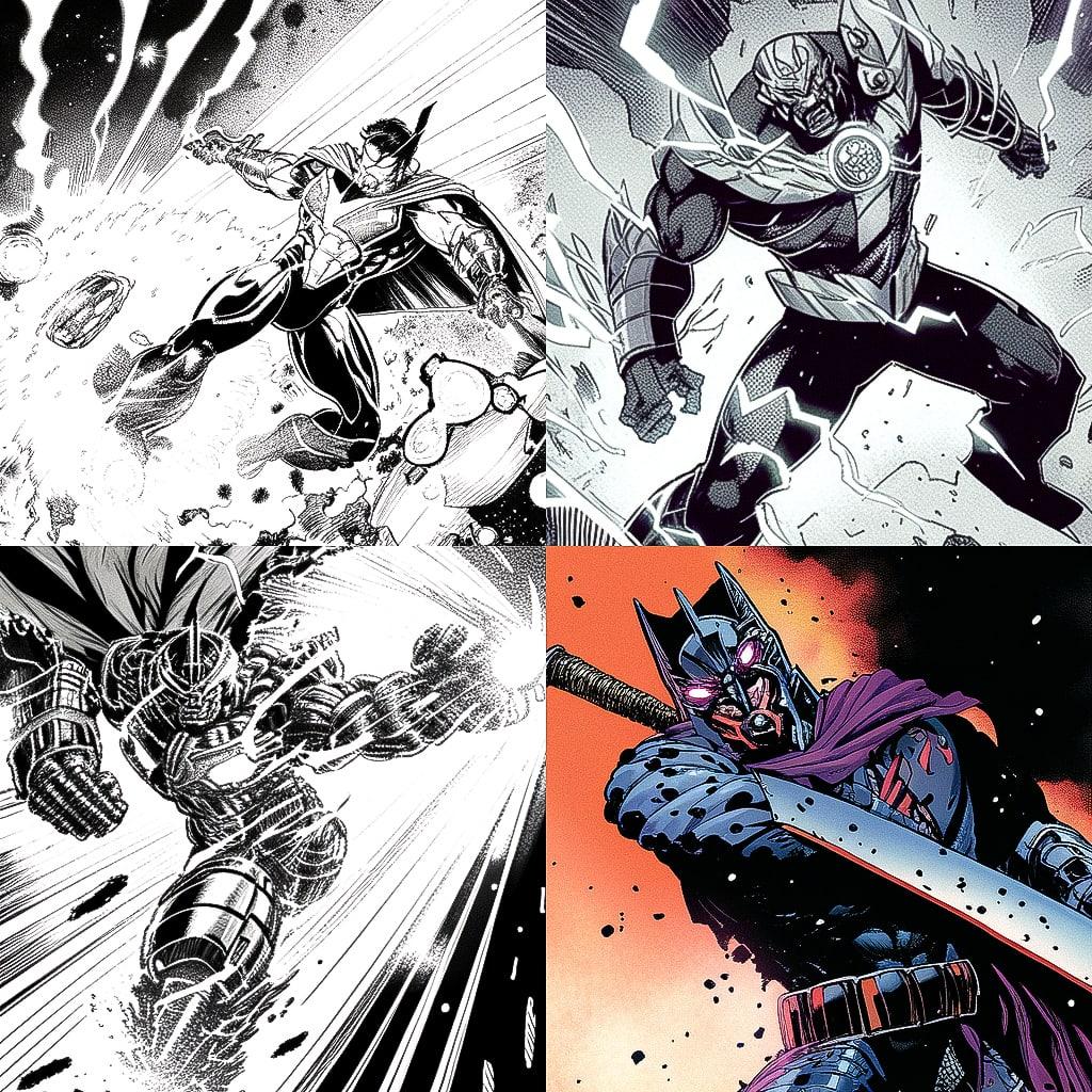 John Romita Jr style, Midjourney Niji 4, render 1 of 4