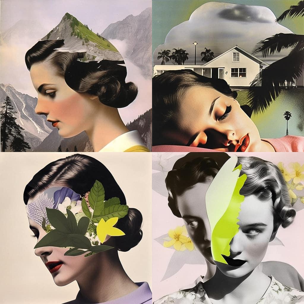 John Stezaker style, Midjourney Niji 5, render 1 of 4