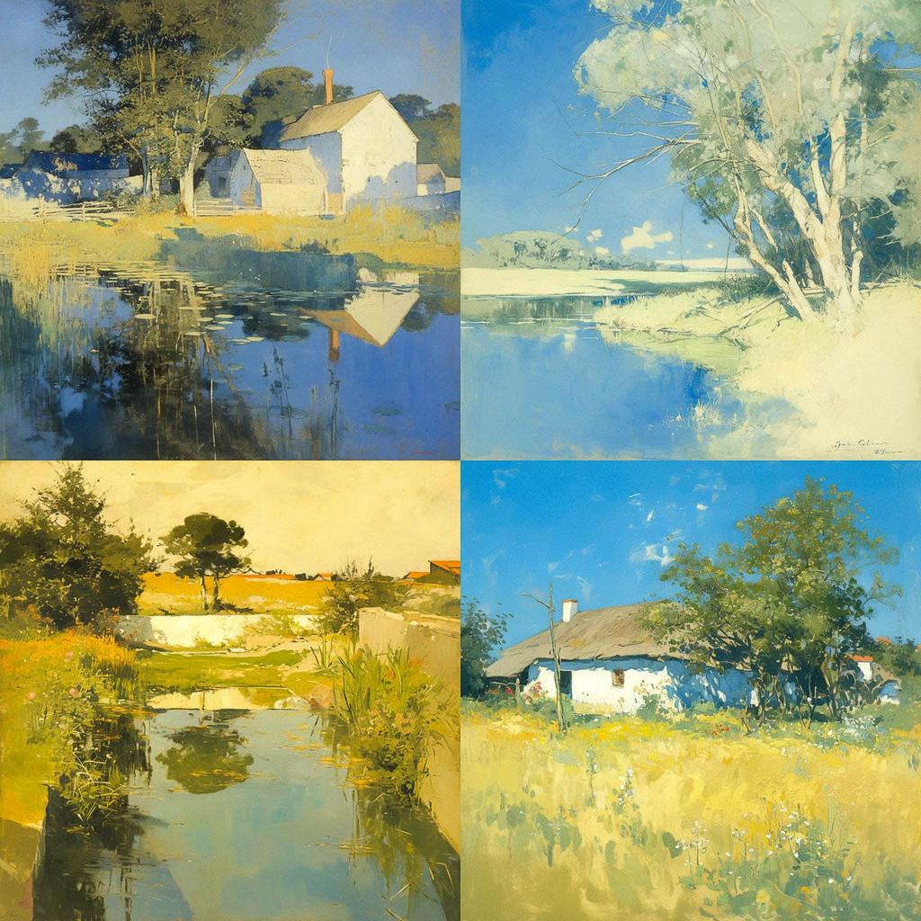 John Twachtman style, Midjourney Niji 6, render 1 of 4