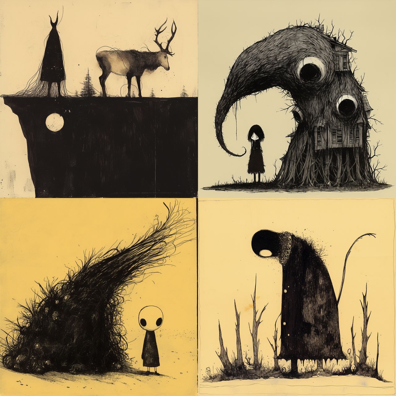 Jon Carling style, Midjourney Niji 6, render 1 of 4