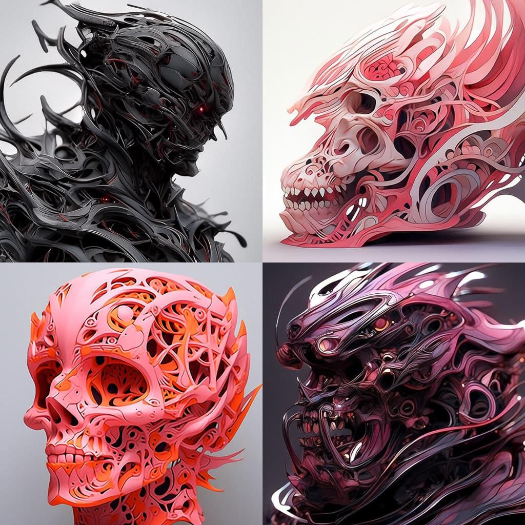 Joris Laarman style, Midjourney Niji 5, render 1 of 4