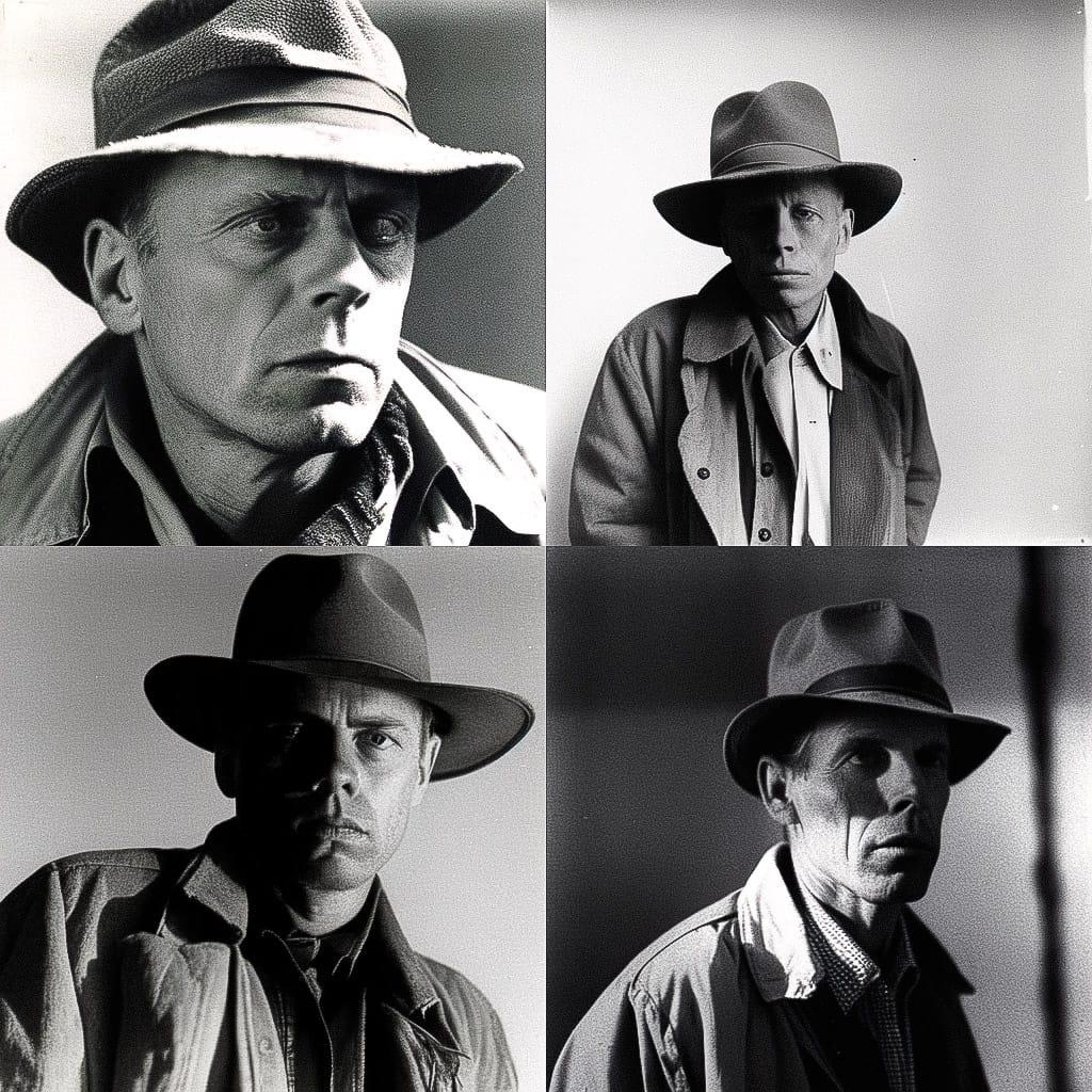 Joseph Beuys style, Midjourney Niji 4, render 1 of 4