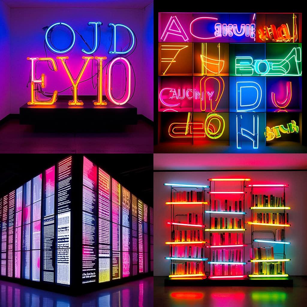 Joseph Kosuth style, Midjourney Niji 5, render 1 of 4