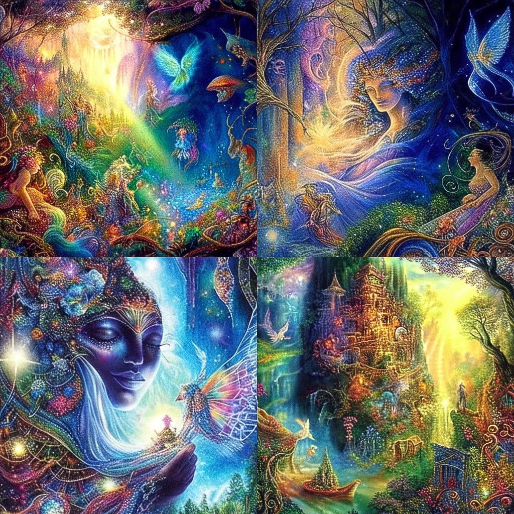 Josephine Wall style, Midjourney Niji 4, render 1 of 4