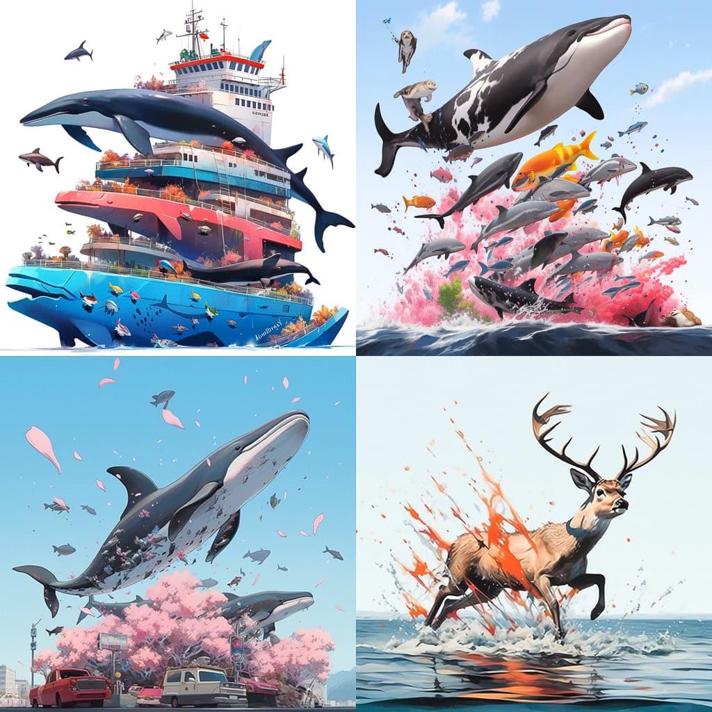 Josh Keyes style, Midjourney Niji 5, render 1 of 4
