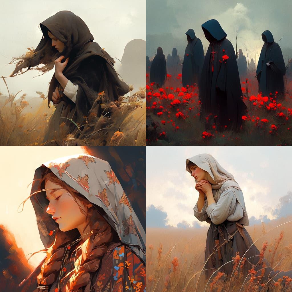 Jules Breton style, Midjourney Niji 5, render 1 of 4