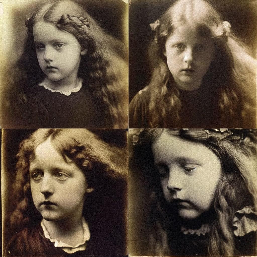 Julia Margaret Cameron style, Midjourney Niji 4, render 1 of 4