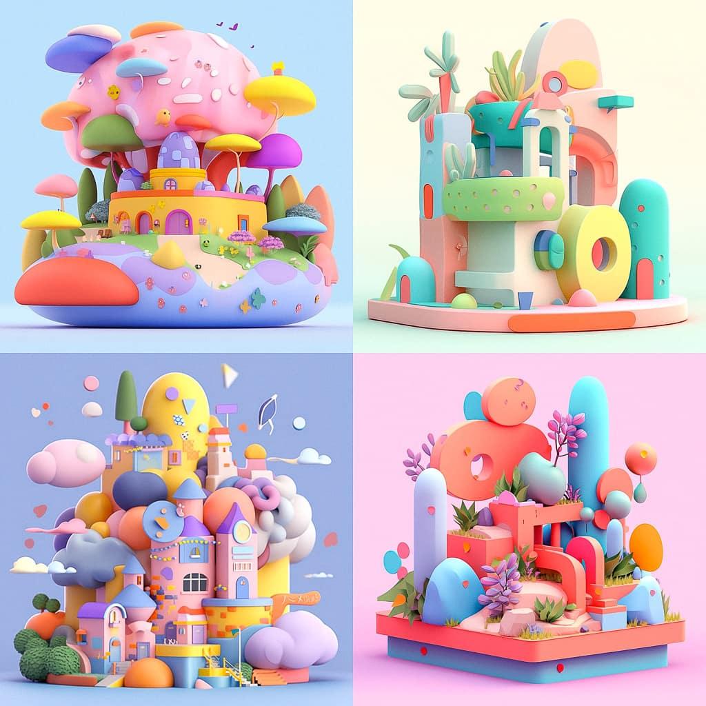 Julian Glander style, Midjourney Niji 5, render 1 of 4