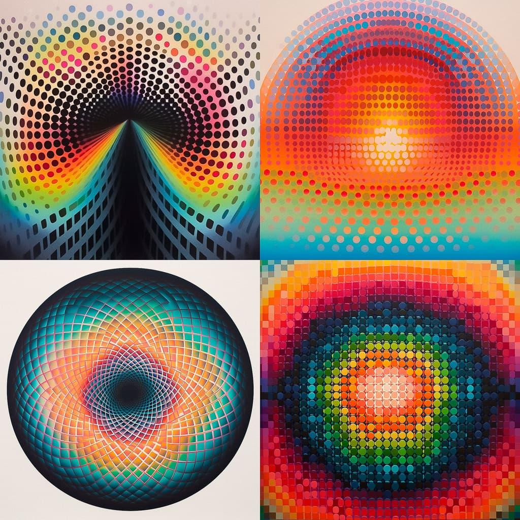 Julio Le Parc style, Midjourney Niji 5, render 1 of 4