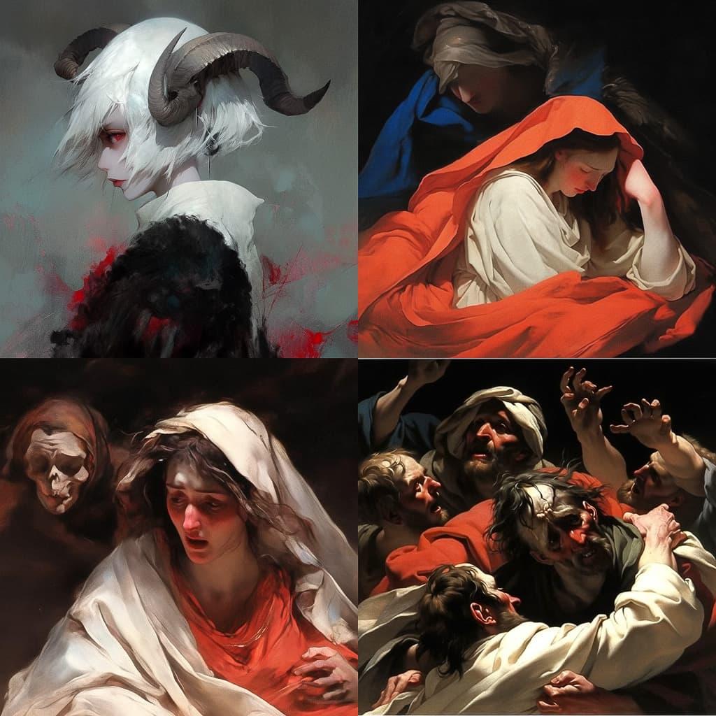 Jusepe de Ribera style, Midjourney Niji 5, render 1 of 4