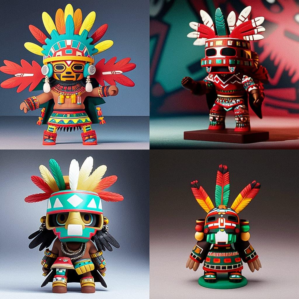 Kachina doll style, Midjourney Niji 5, render 1 of 4