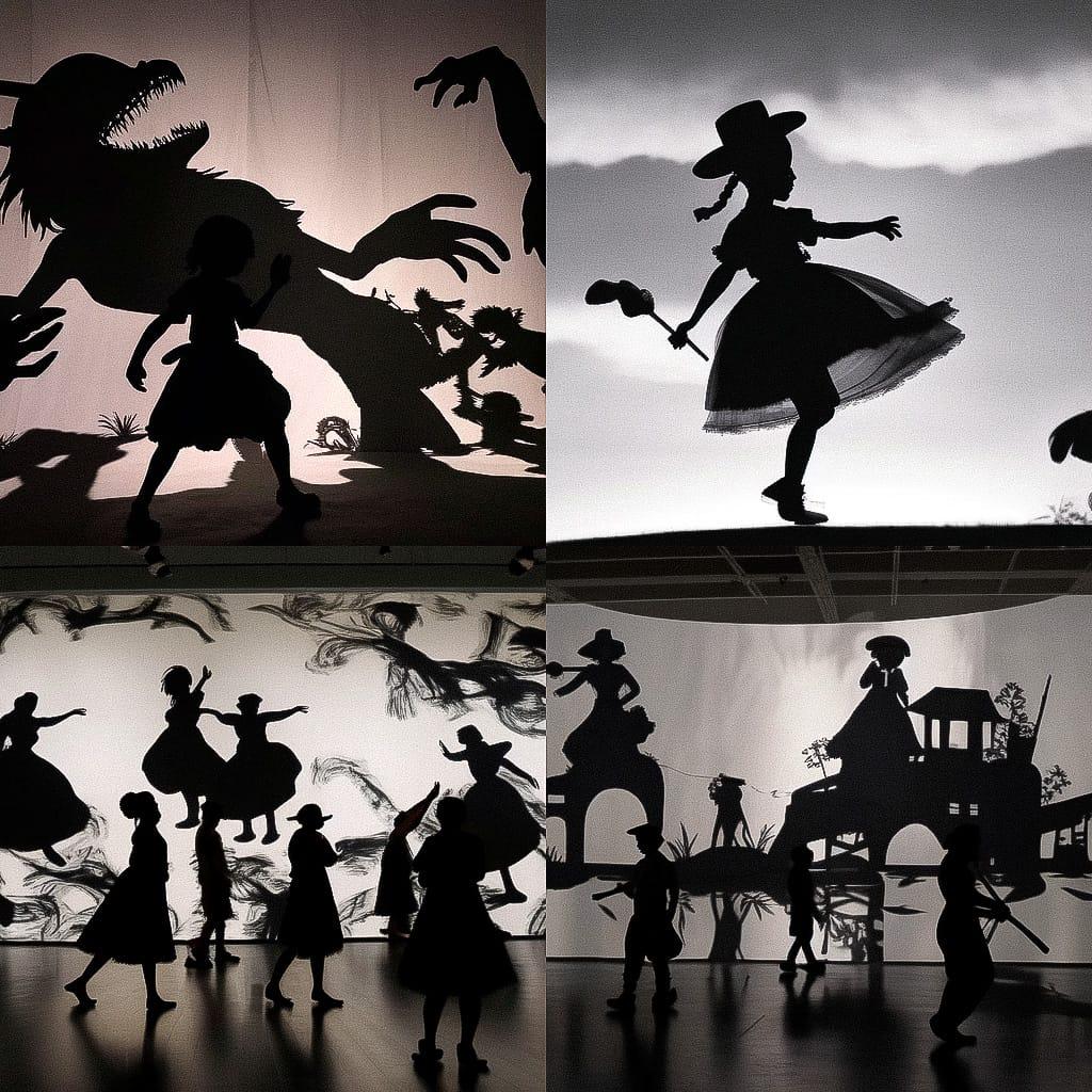 Kara Walker style, Midjourney Niji 4, render 1 of 4