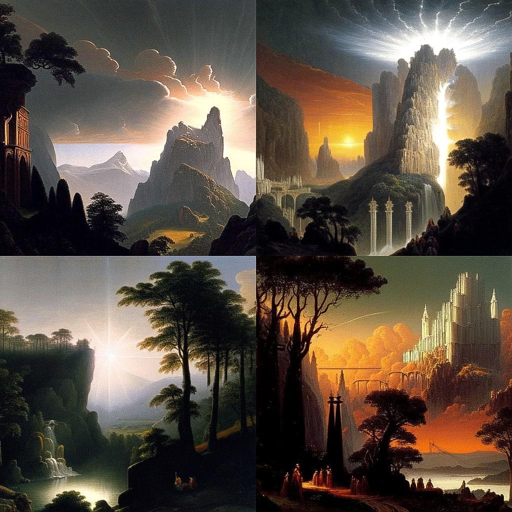 Karl Friedrich Schinkel style, Midjourney Niji 4, render 1 of 4