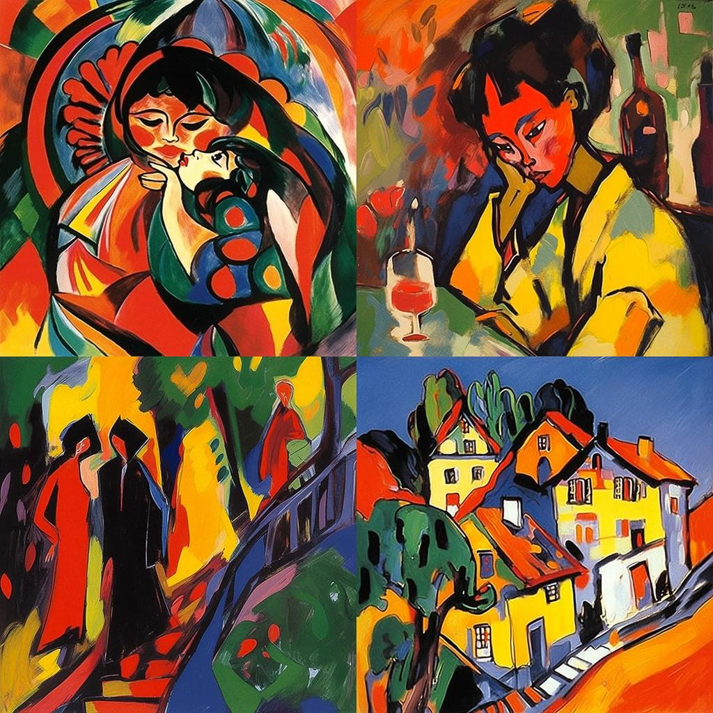 Karl Schmidt-Rottluff style, Midjourney Niji 5, render 1 of 4