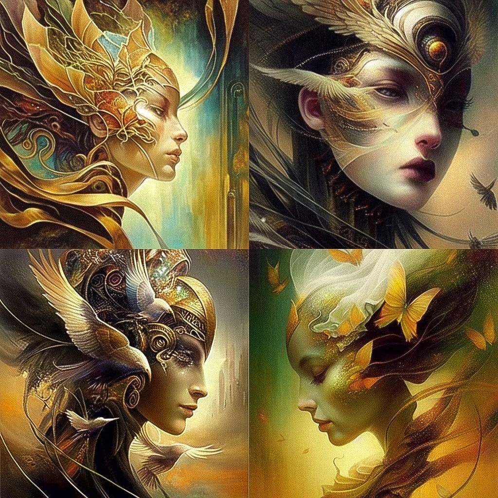 Karol Bak style, Midjourney Niji 4, render 1 of 4