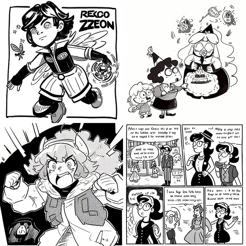 Kate Beaton style, Midjourney Niji 4, render 1 of 4