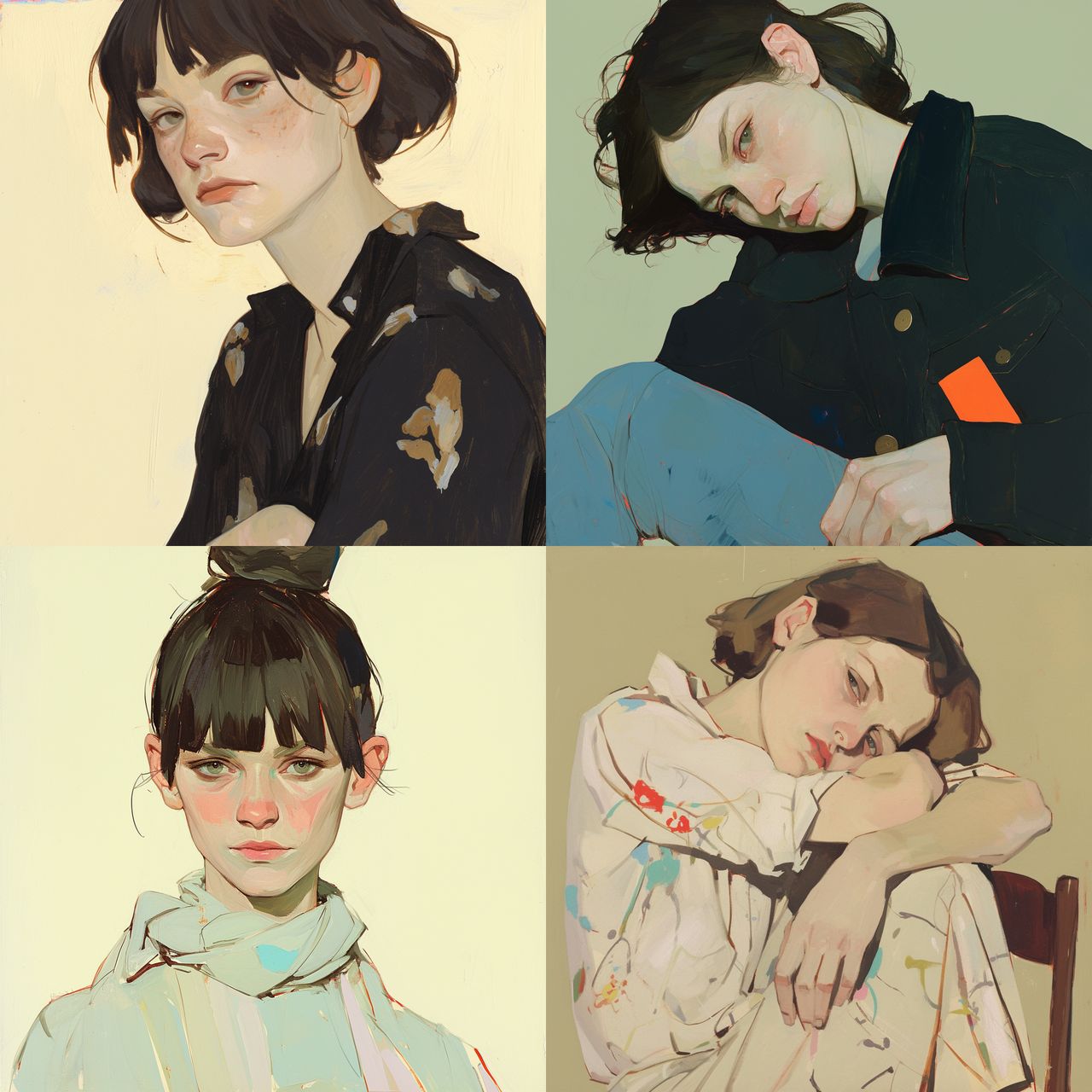Katya Gridneva style, Midjourney Niji 6, render 1 of 4