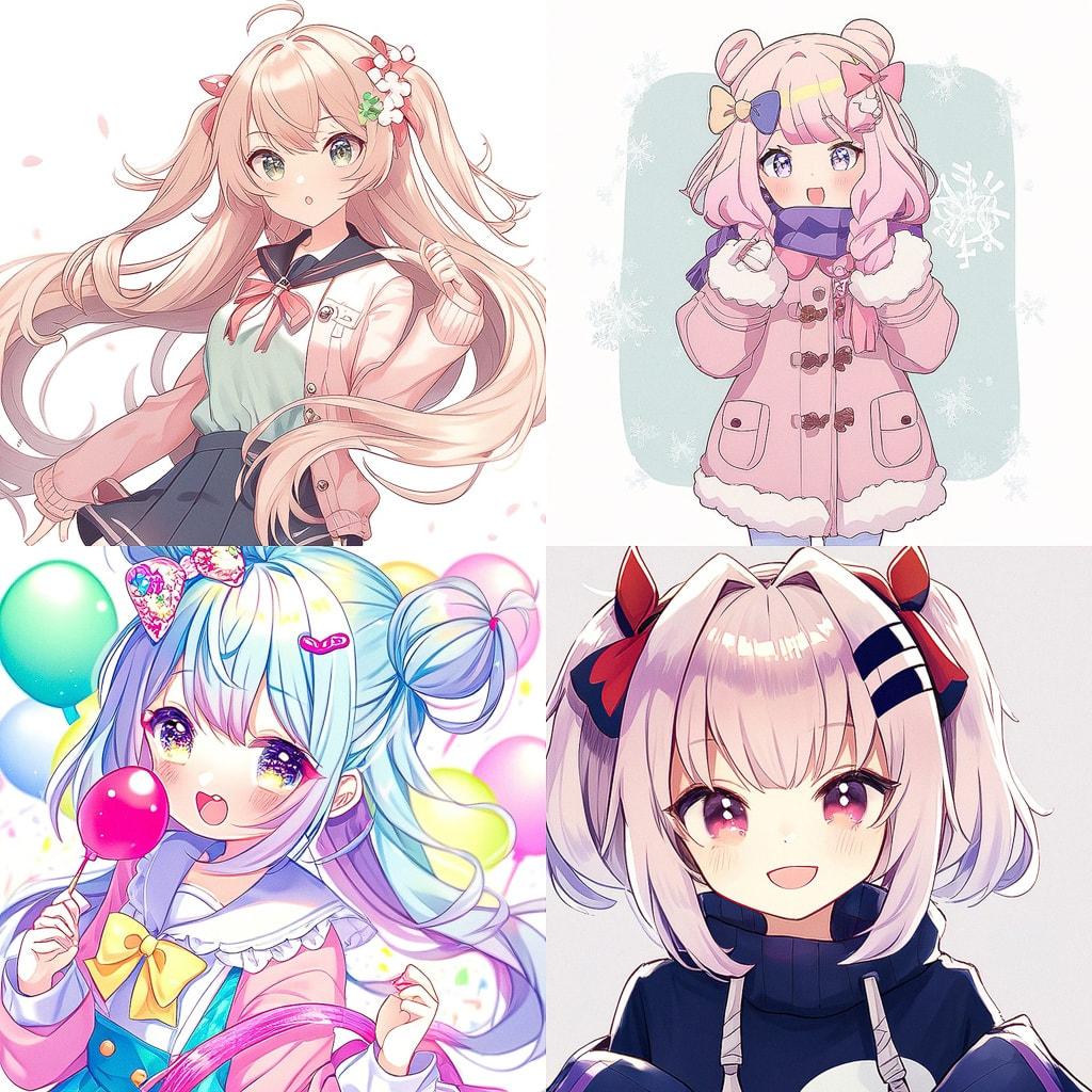 Kawaii anime style style, Midjourney Niji 4, render 1 of 4