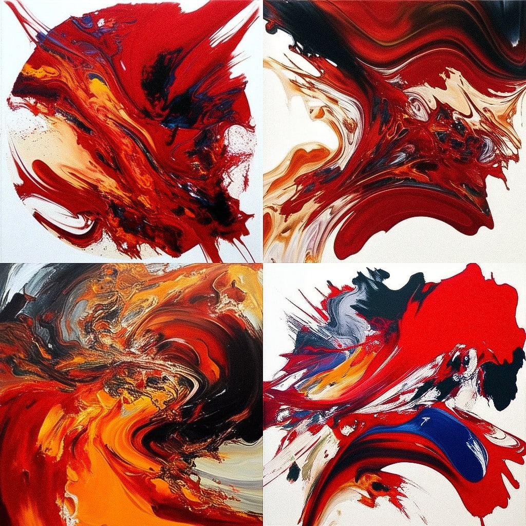 Kazuo Shiraga style, Midjourney Niji 4, render 1 of 4